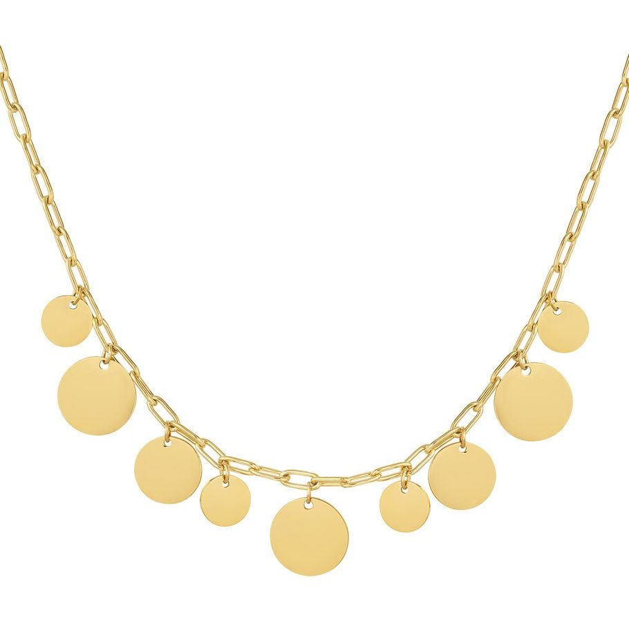 Goldene Edelstahl-Halskette mit runden Plättchen – Modell Solea von Ankerliebe