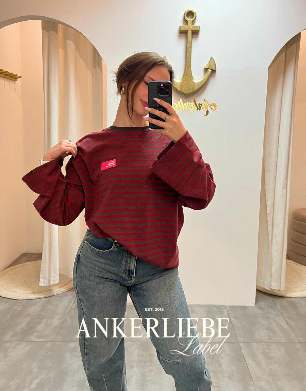 coco | stripe longsleeve - rot/braun