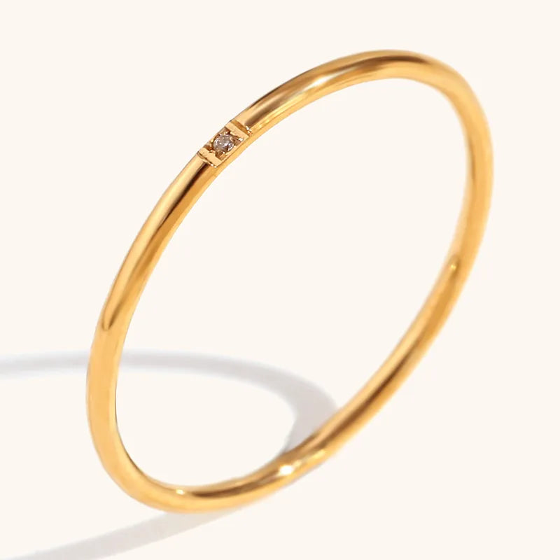 Gro-handel-Schmuck-Basic-Einfacher-Stil-Klassischer-Stil-Einfarbig-Edelstahl-304-Strasssteine-18-Karat-Vergoldet-berzug-Inlay-Ringe-9999