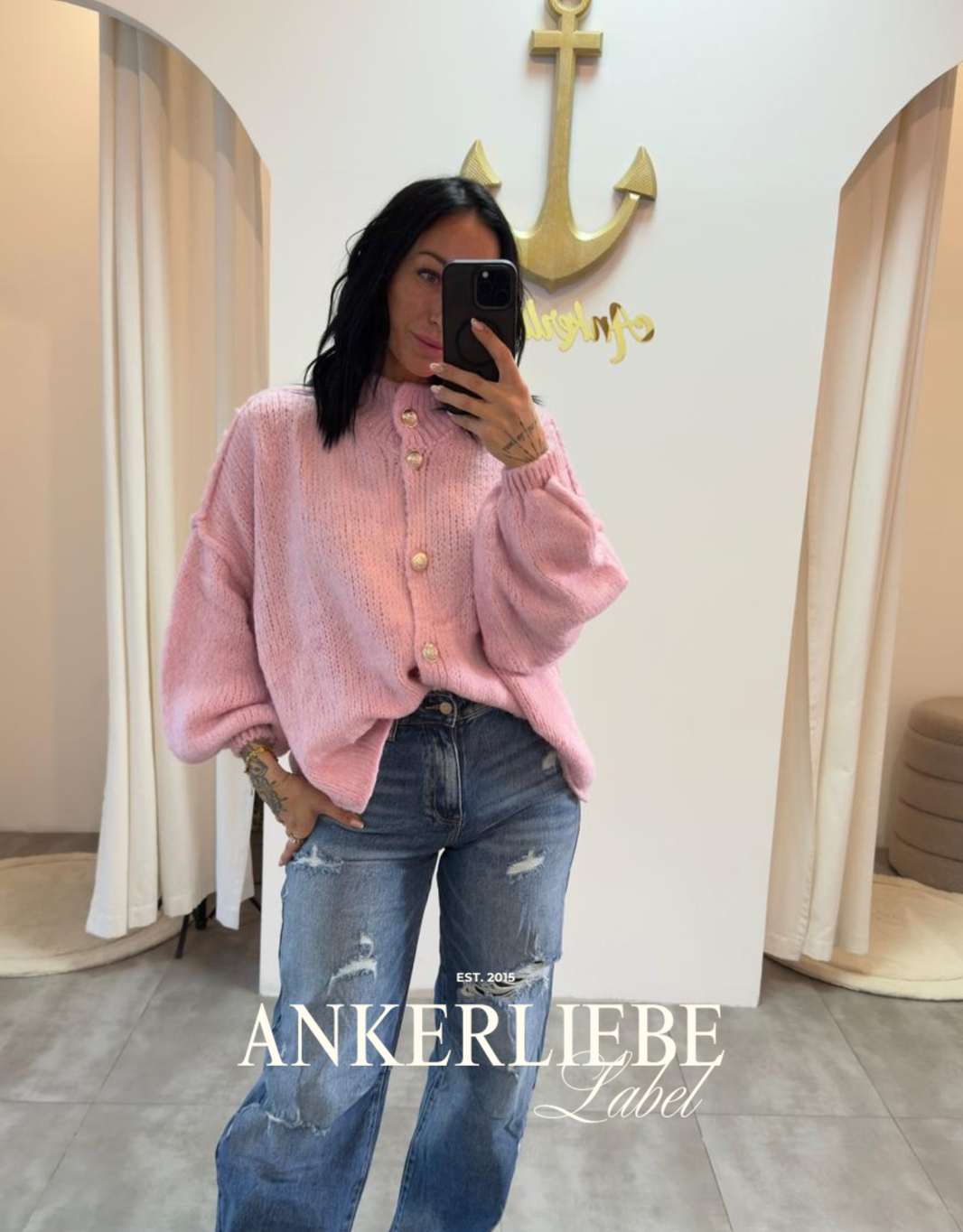 image wollweste mit knöpfen | rosa