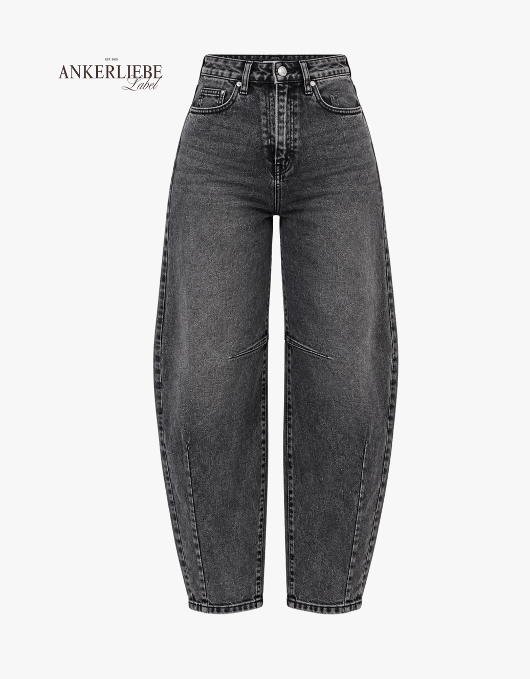 high rise ballon jean | washed grey