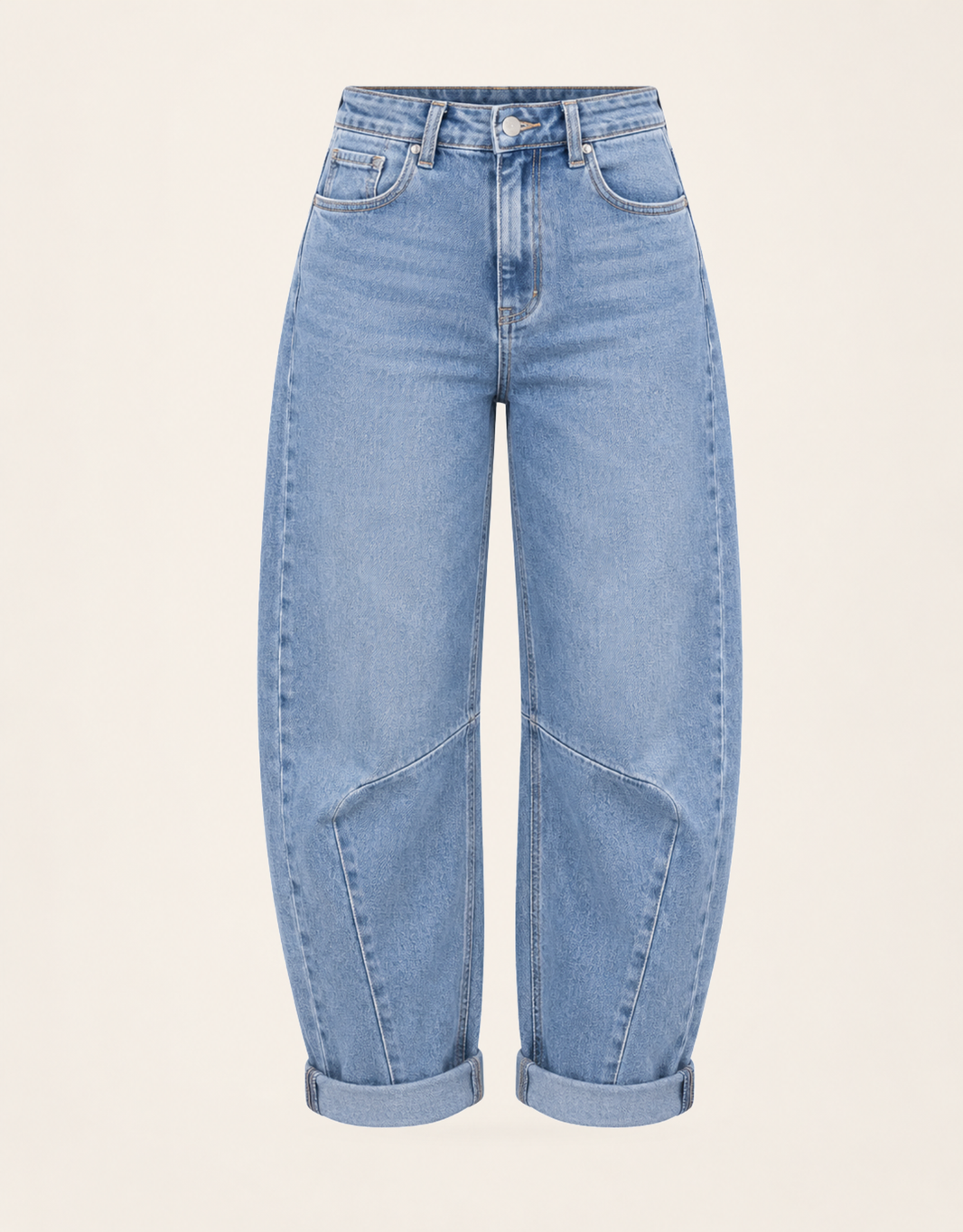 high rise ballon jean | washed blue