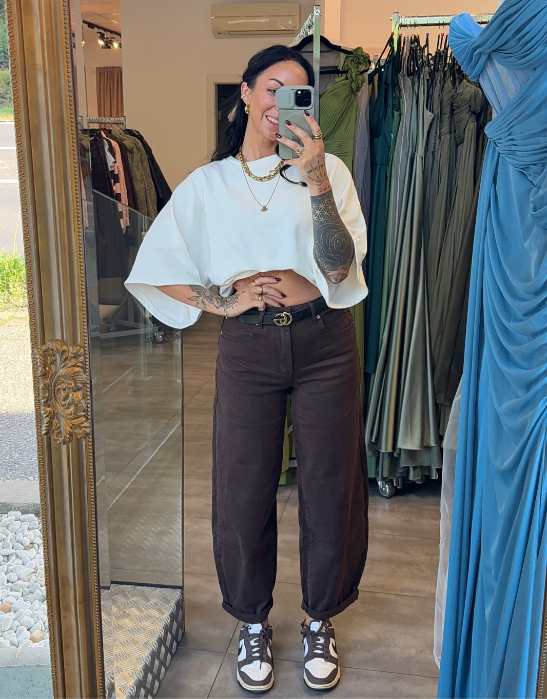 soft denim ballon jean | chocolate denim
