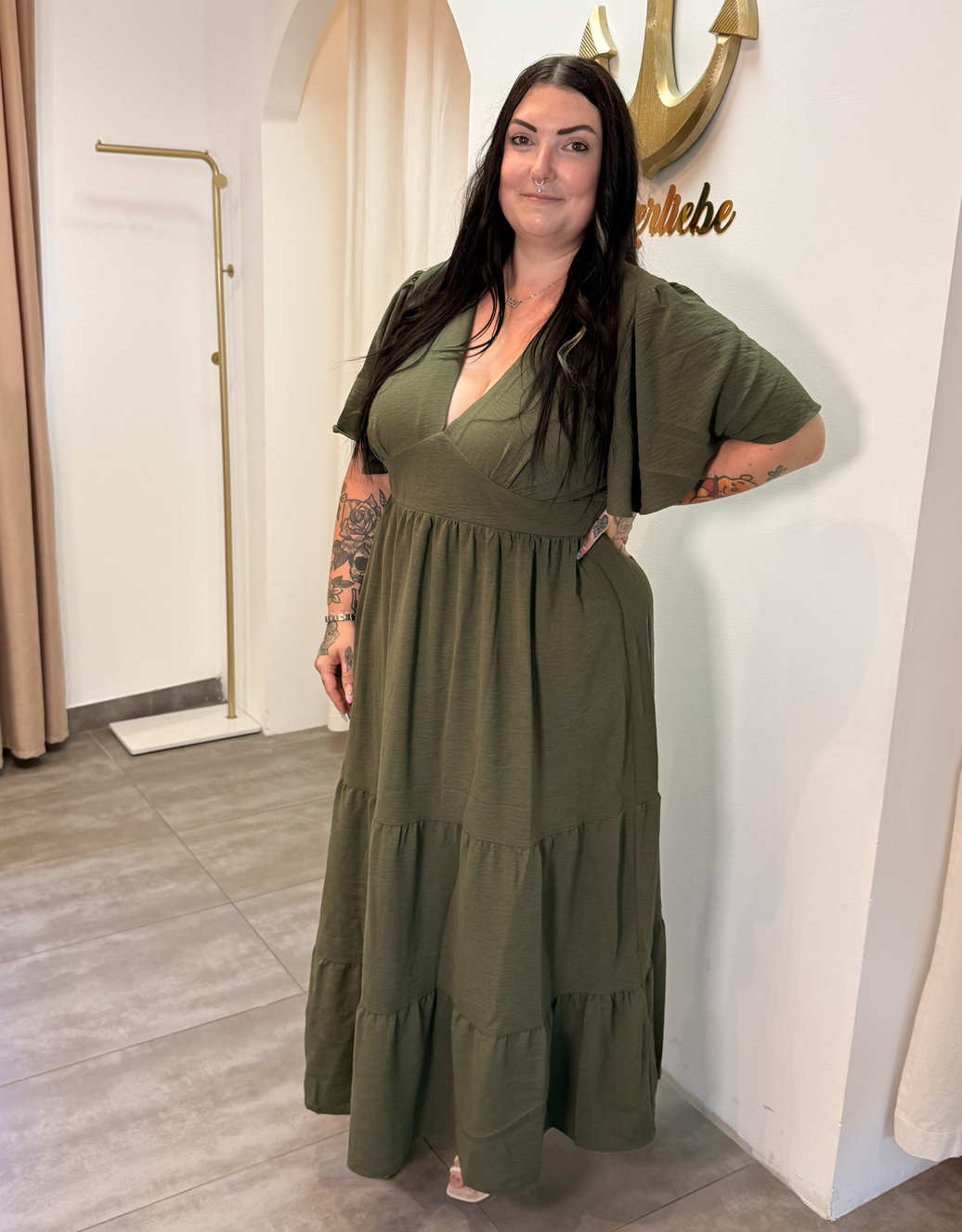 midi kleid summer olive | curvy