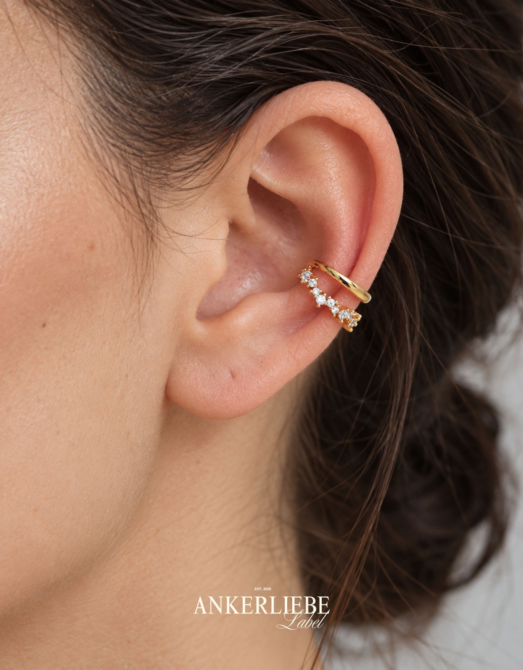 zirconia double earcuff | gold