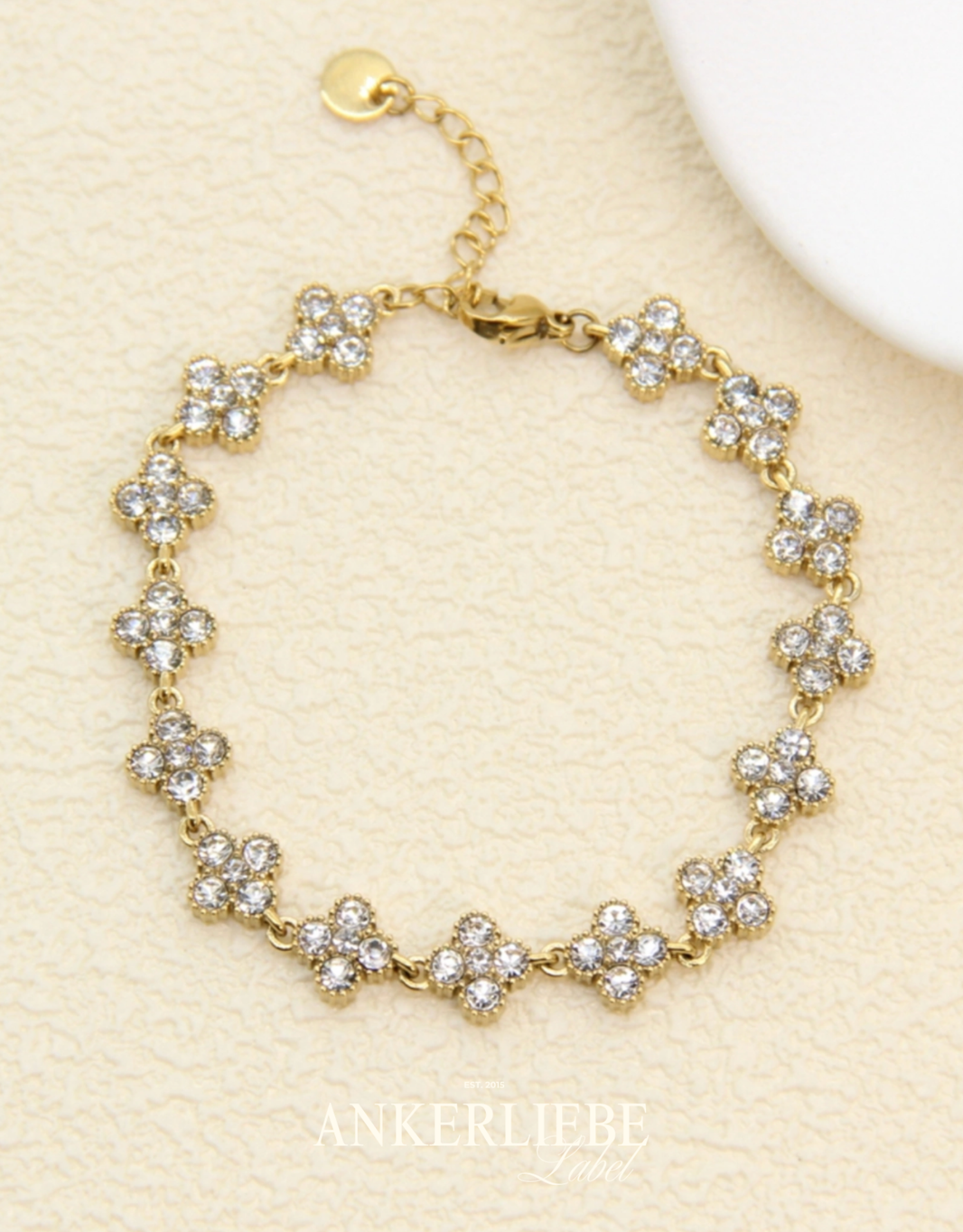 zirkonia kleeblatt design | armband
