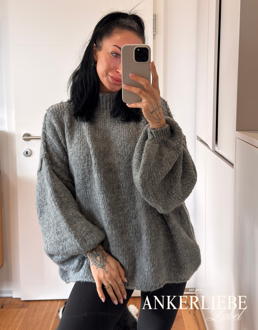 Oversize Statement Pullover | dunkelgrau