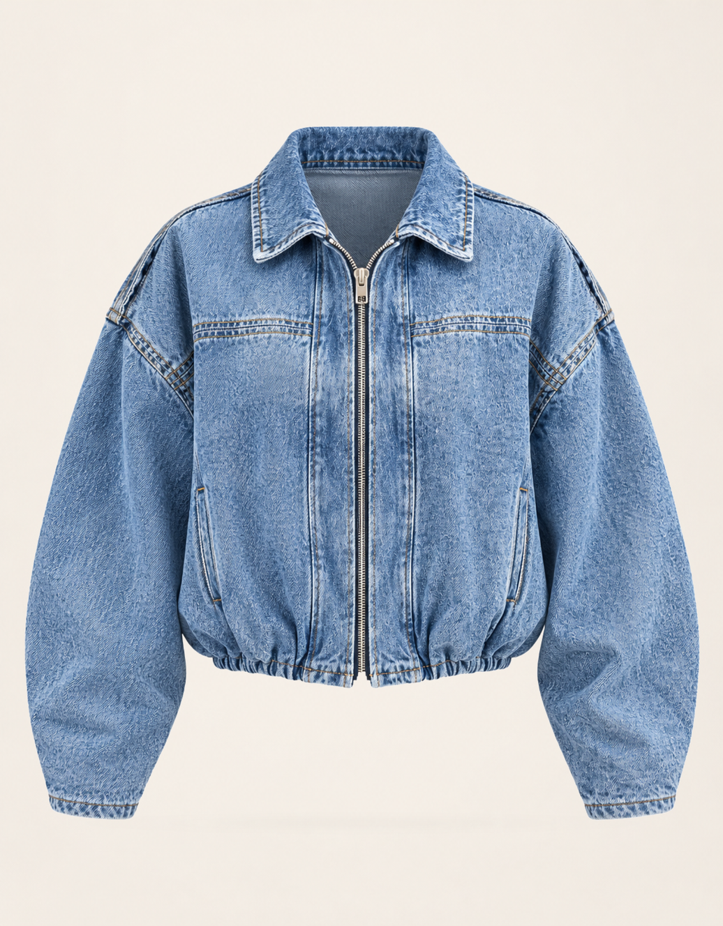 ballon denim jacke | bomber