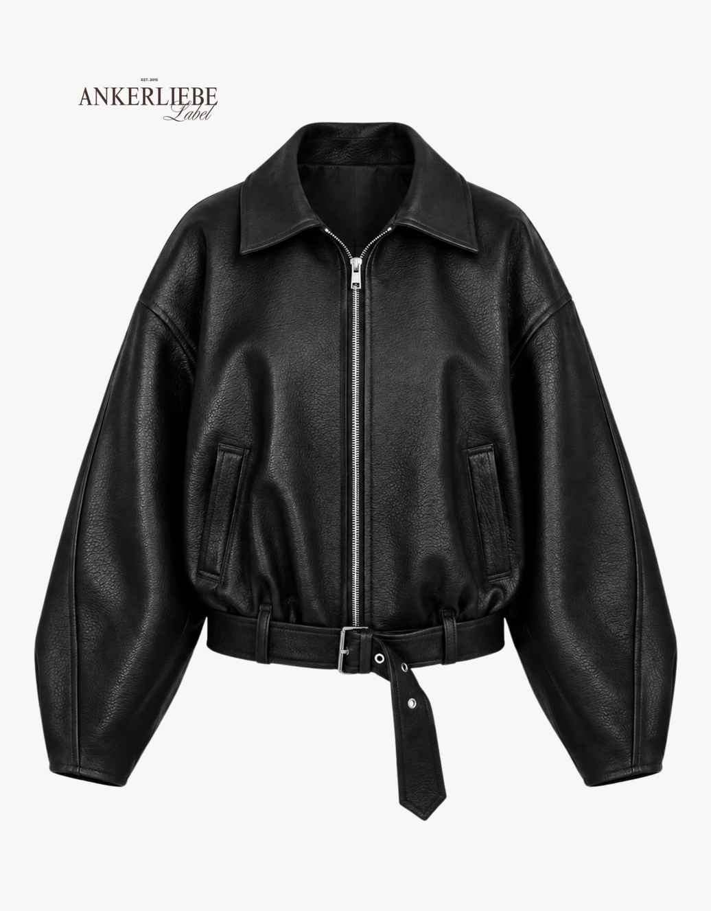 oversized leatherlook bomber jacket | schwarz