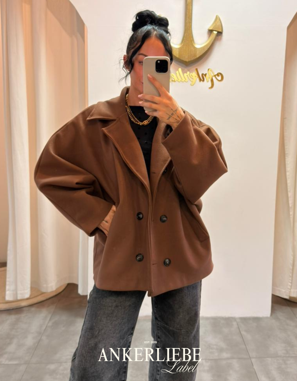oversized trench jacke | schokobraun