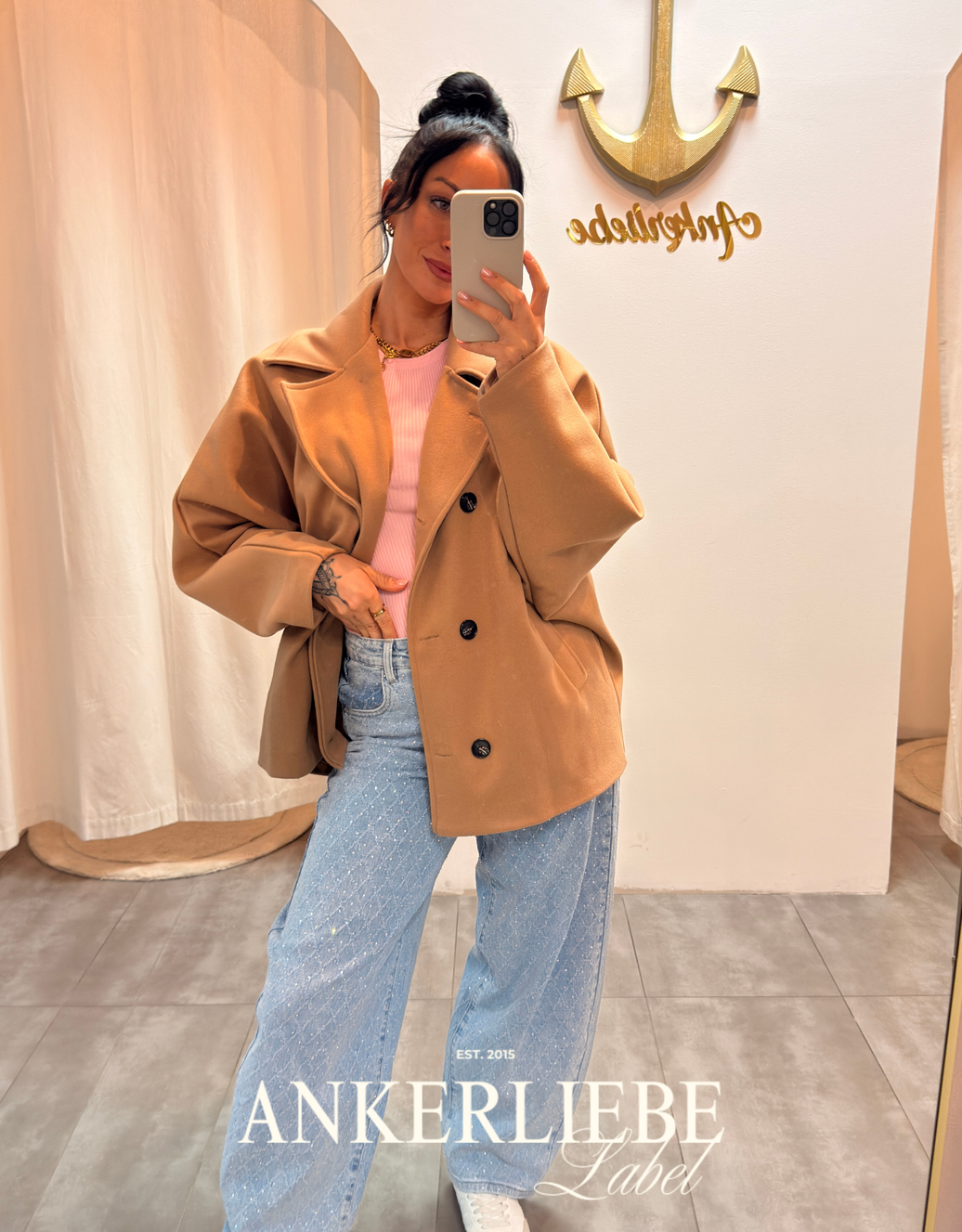 oversized trench jacke | hellbraun