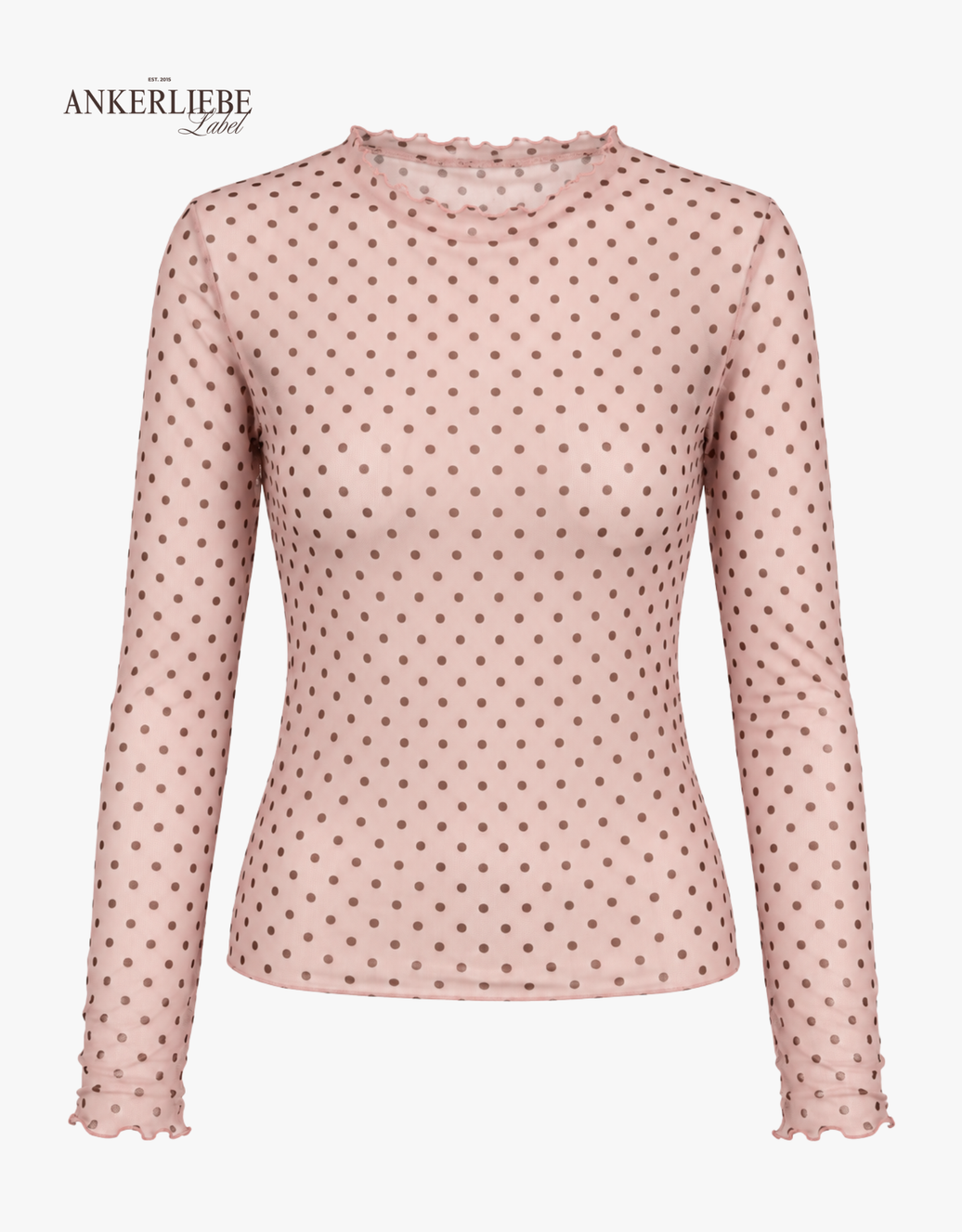 mesh top gepunktet | rosa burgund