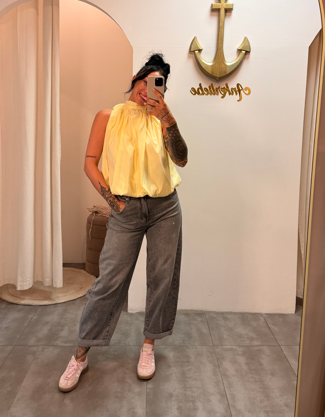 ballon bluse rückenfrei | butteryellow