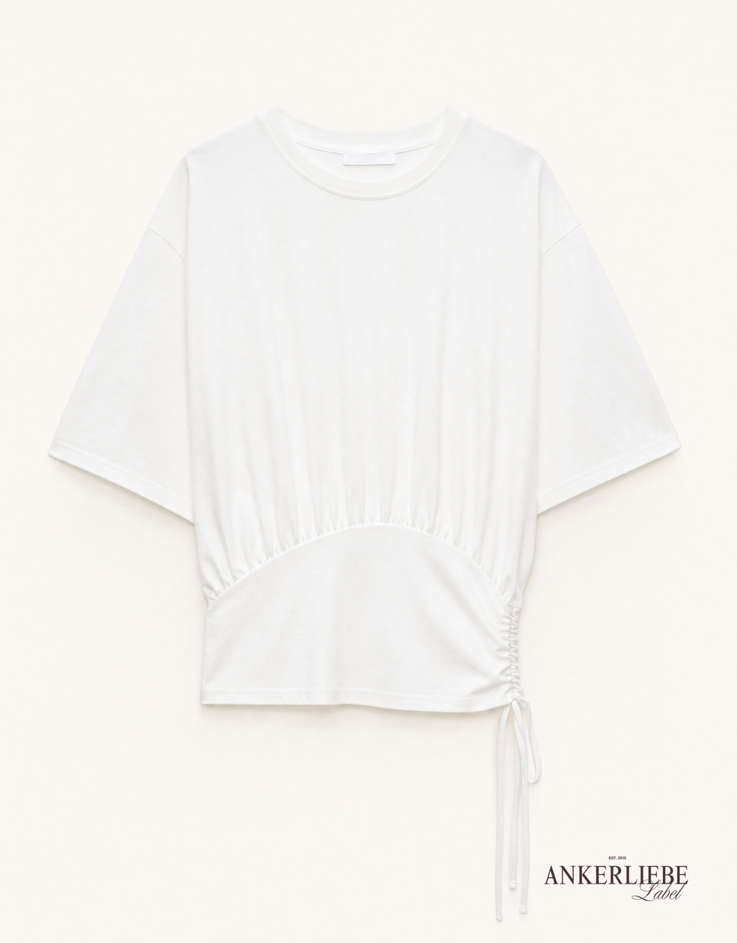 t-shirt aus elastischem baumwolljersey | ecru