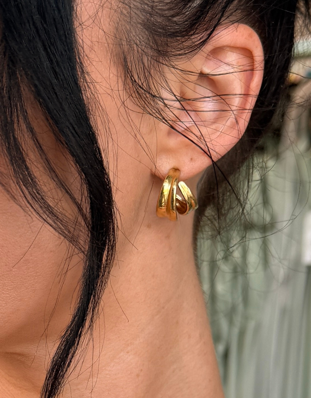fine double hoops | gold