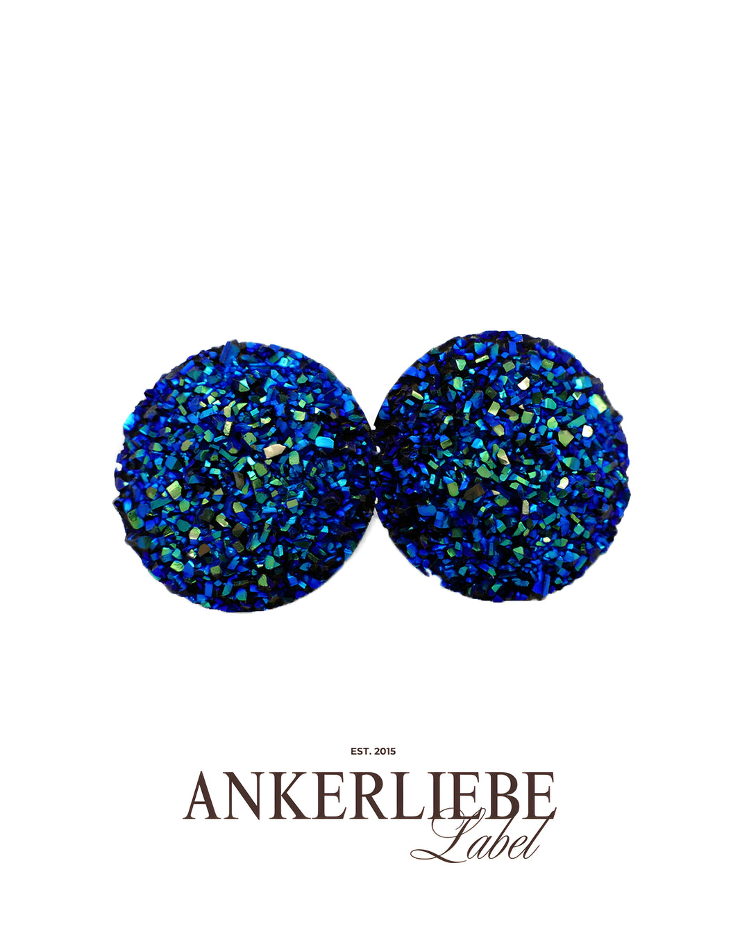 stecker druzy blau glitzer