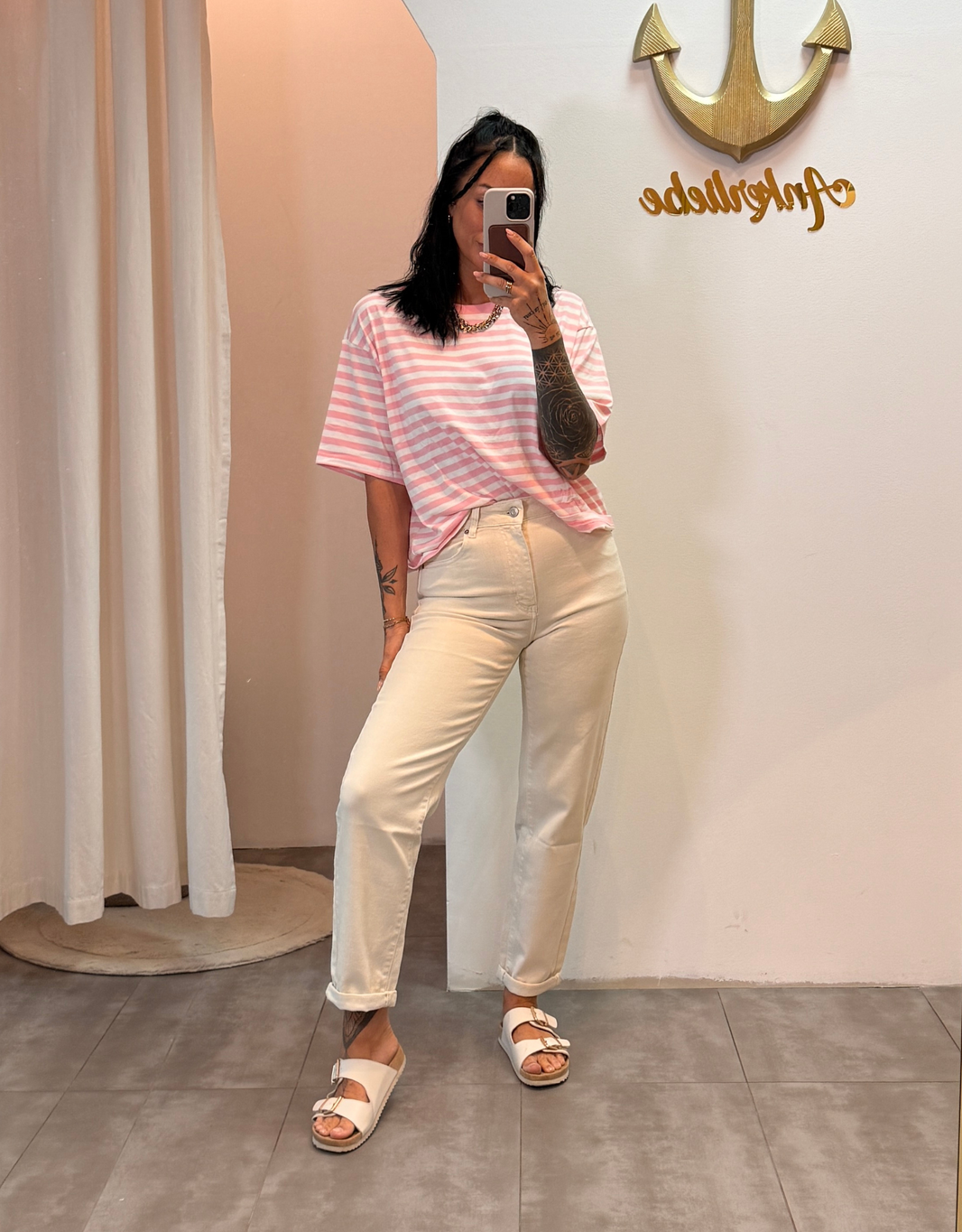 mom jean soft denim | creme