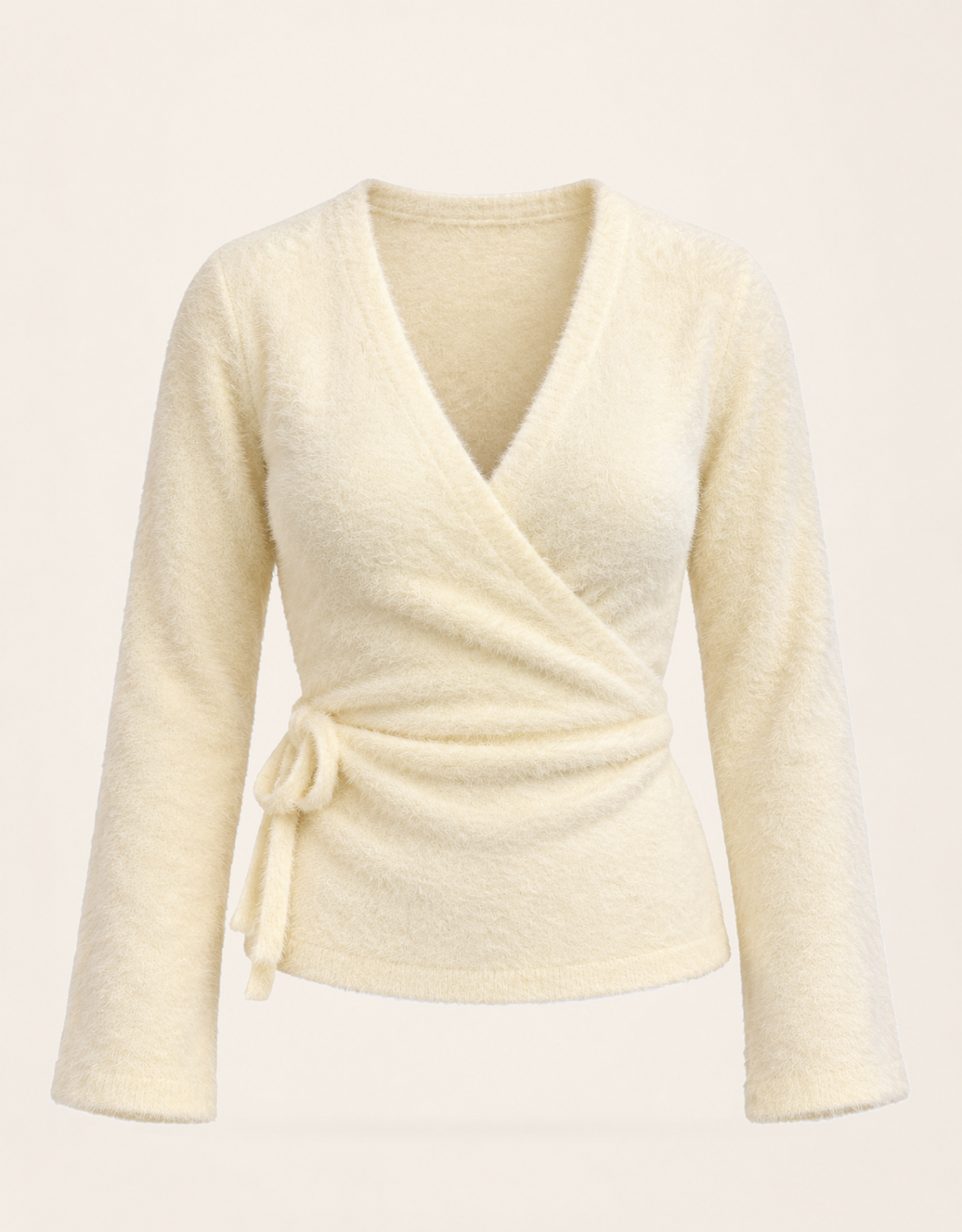 flauschige wickelweste | creme