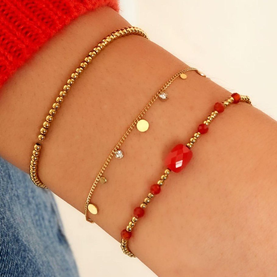 Goldenes Armband mit Plättchen und Zirkonia – Sparkle Dots von Ankerliebe