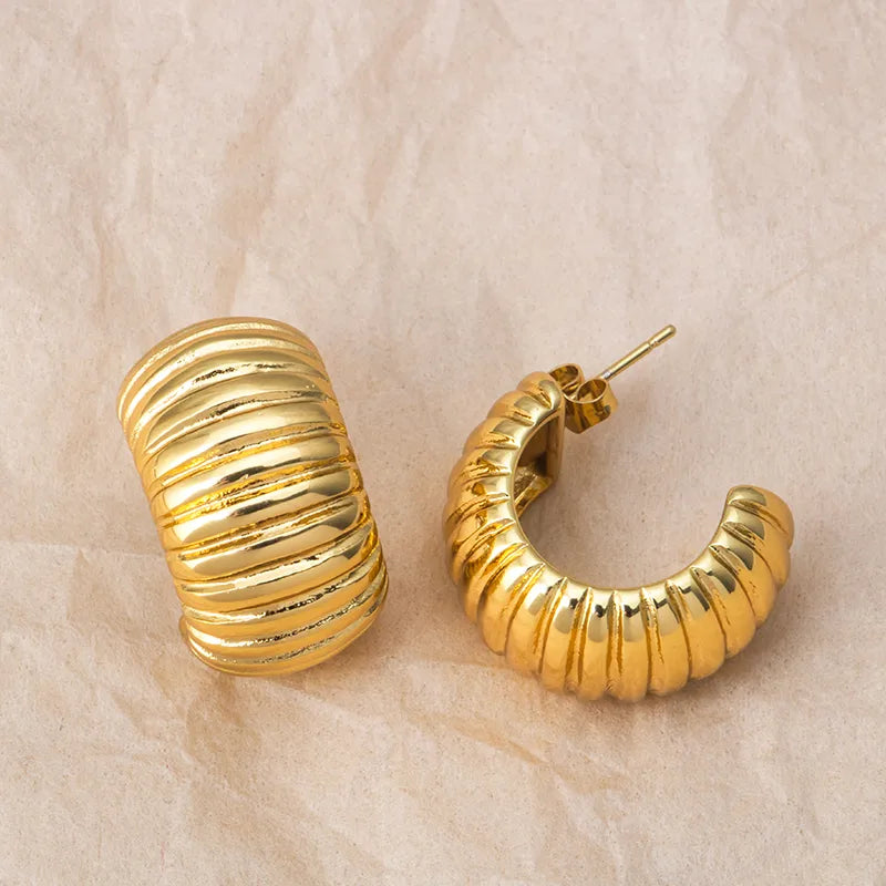 1-Paar-Einfacher-Stil-Einfarbig-Titan-Stahl-Ohrstecker-2