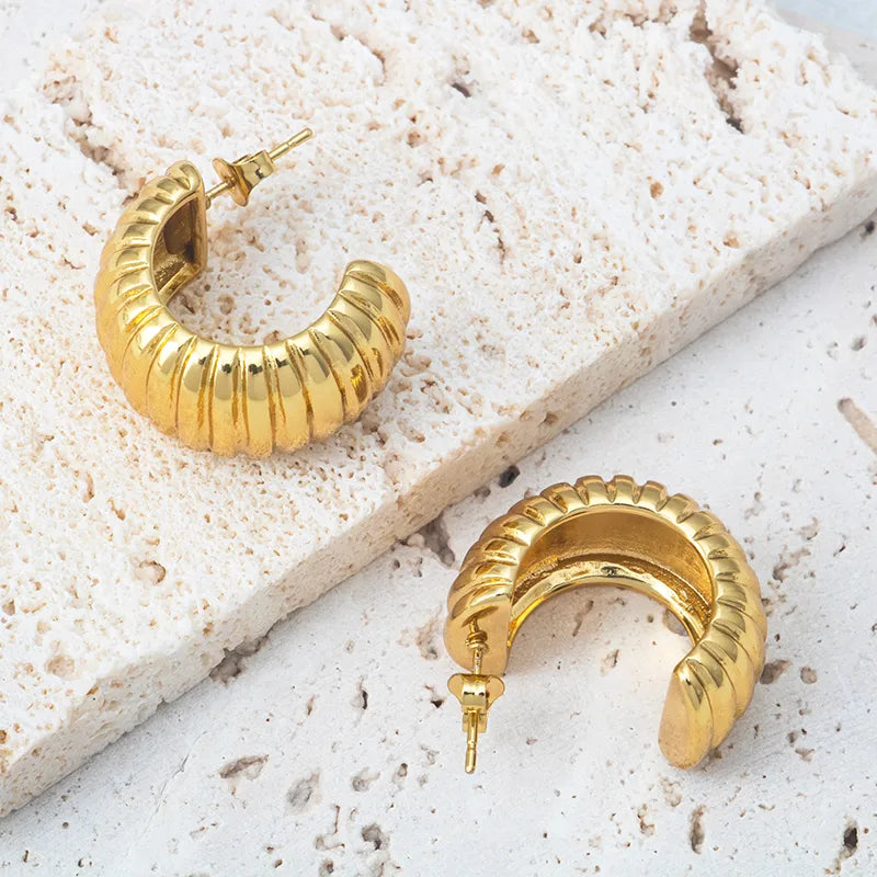 1-Paar-Einfacher-Stil-Einfarbig-Titan-Stahl-Ohrstecker-4