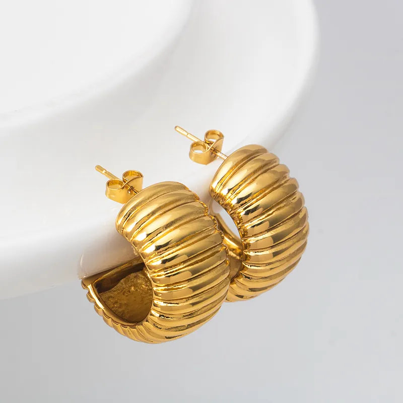 1-Paar-Einfacher-Stil-Einfarbig-Titan-Stahl-Ohrstecker