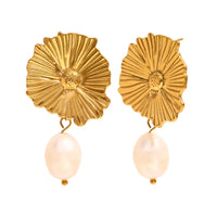 1-Paar-Elegant-Klassischer-Stil-Spitze-berzug-Edelstahl-304-18-Karat-Vergoldet-Tropfenohrringe-4