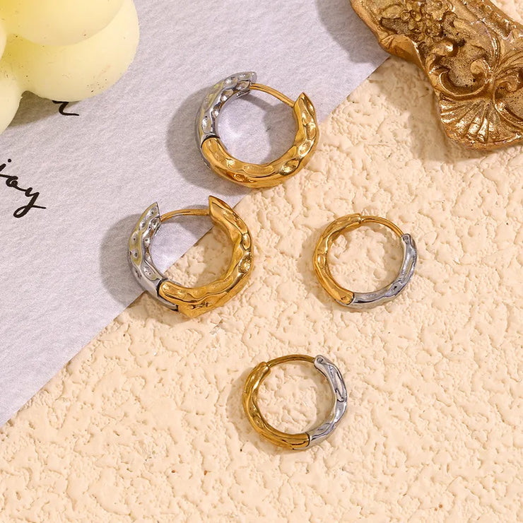 1-Paar-Vintage-Stil-Klassischer-Stil-Irregul-r-Geometrisch-Gemischtes-Metall-berzug-Edelstahl-304-18-Karat-Vergoldet-Ohrringe