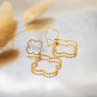 1-Pair-Ig-Style-Vacation-French-Style-Four-Leaf-Clover-Plating-Hollow-Out-Stainless-Steel-Titanium-Steel-18k-Gold-Plated-Drop-Earrings