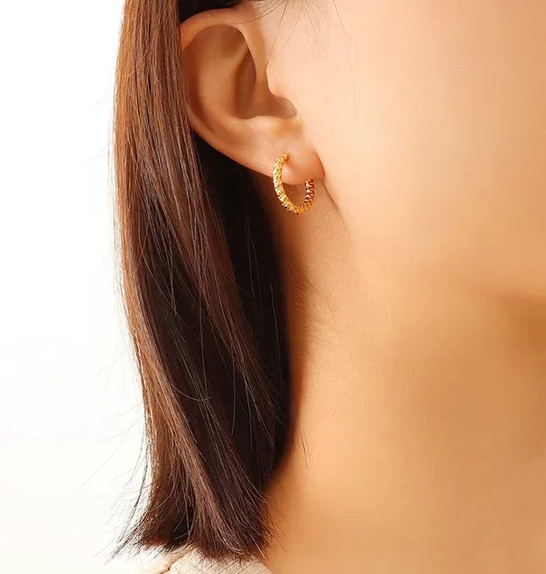 1-Pair-Simple-Style-Circle-Stainless-Steel-18K-Gold-Plated-Hoop-Earrings-display-picture-3