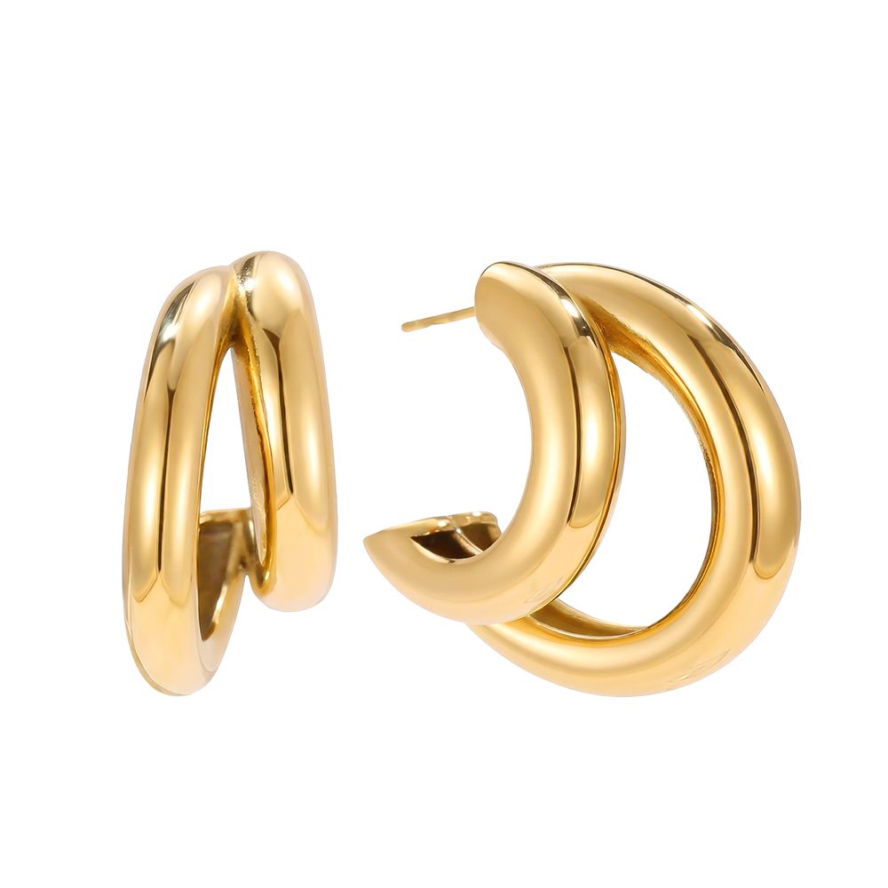 statement half hoop duo | gold
