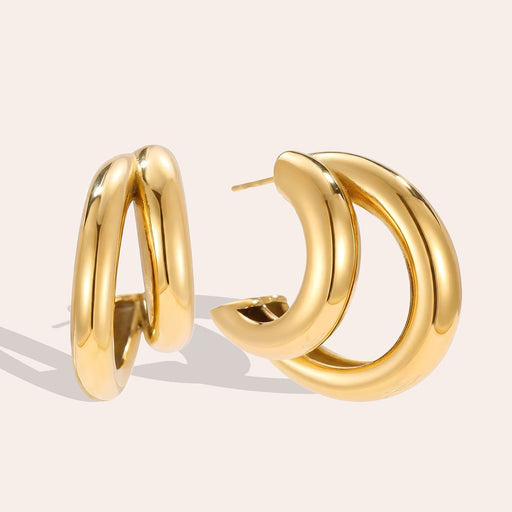 statement half hoop duo | gold
