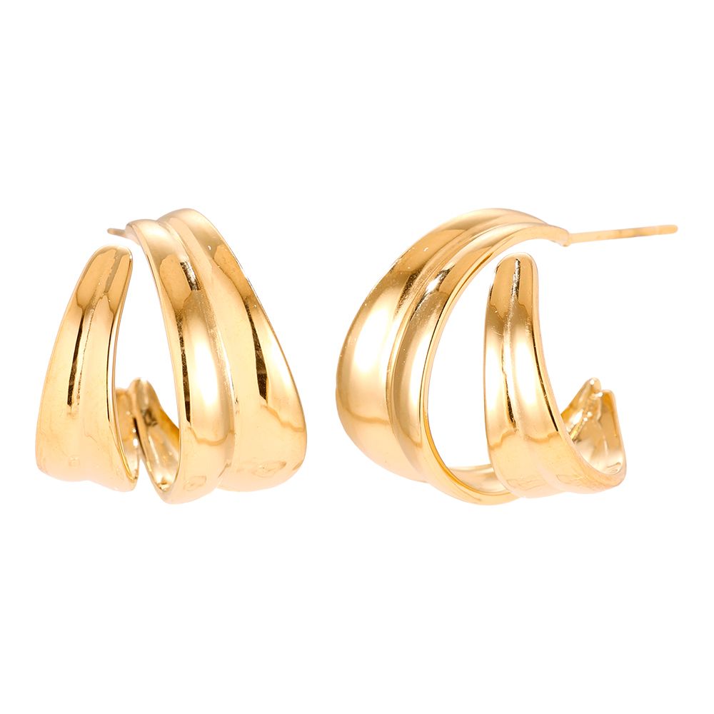 fine double hoops | gold