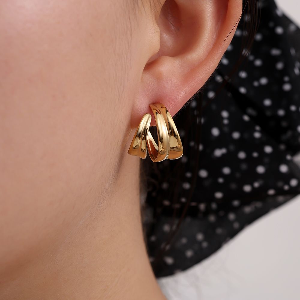 image fine double hoops | gold