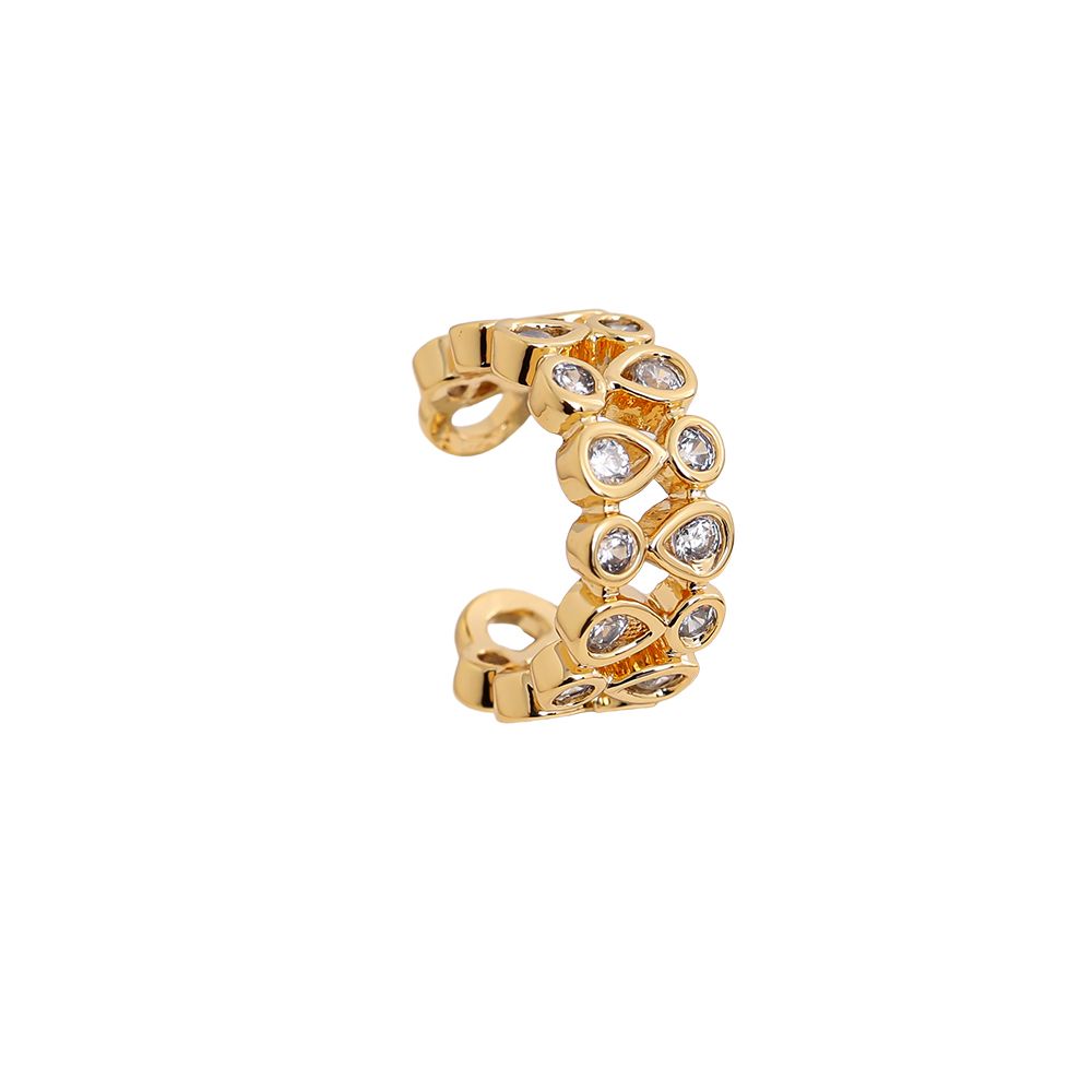 diamond dots and drops earcuff | gold