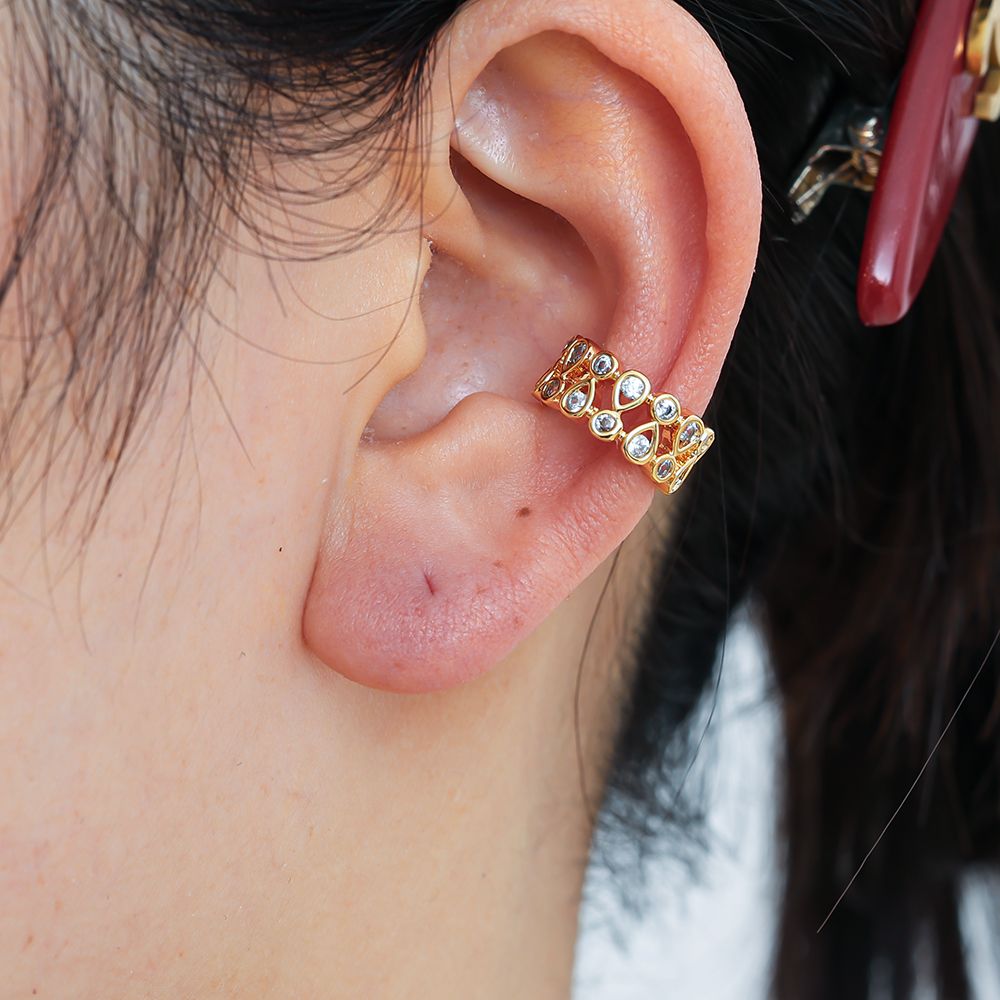 image diamond dots and drops earcuff | gold