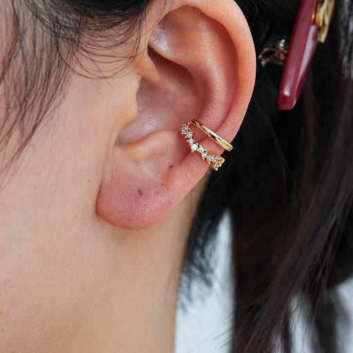zirconia double earcuff | gold