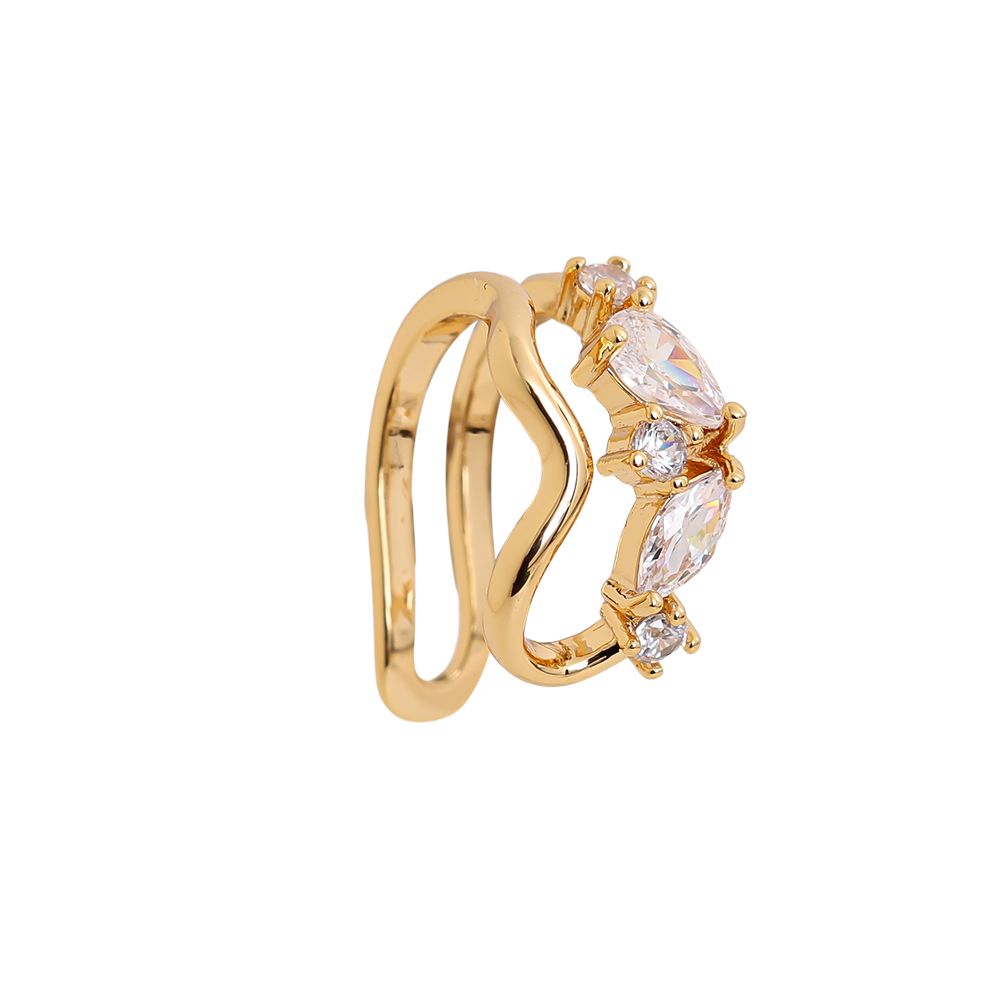 wave line diamond earcuff | gold