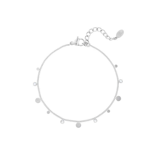Zartes Edelstahlarmband in Silber mit kleinen Plättchen und funkelnden Zirkoniasteinen von Ankerliebe