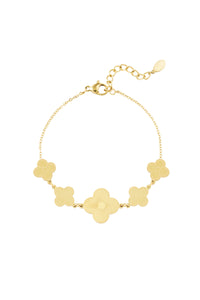 Elegantes Armband aus hochwertigem Edelstahl mit floralen Elementen – erhältlich in Gold und Silber. Wasserfest, nickelfrei und ideal für den Alltag.