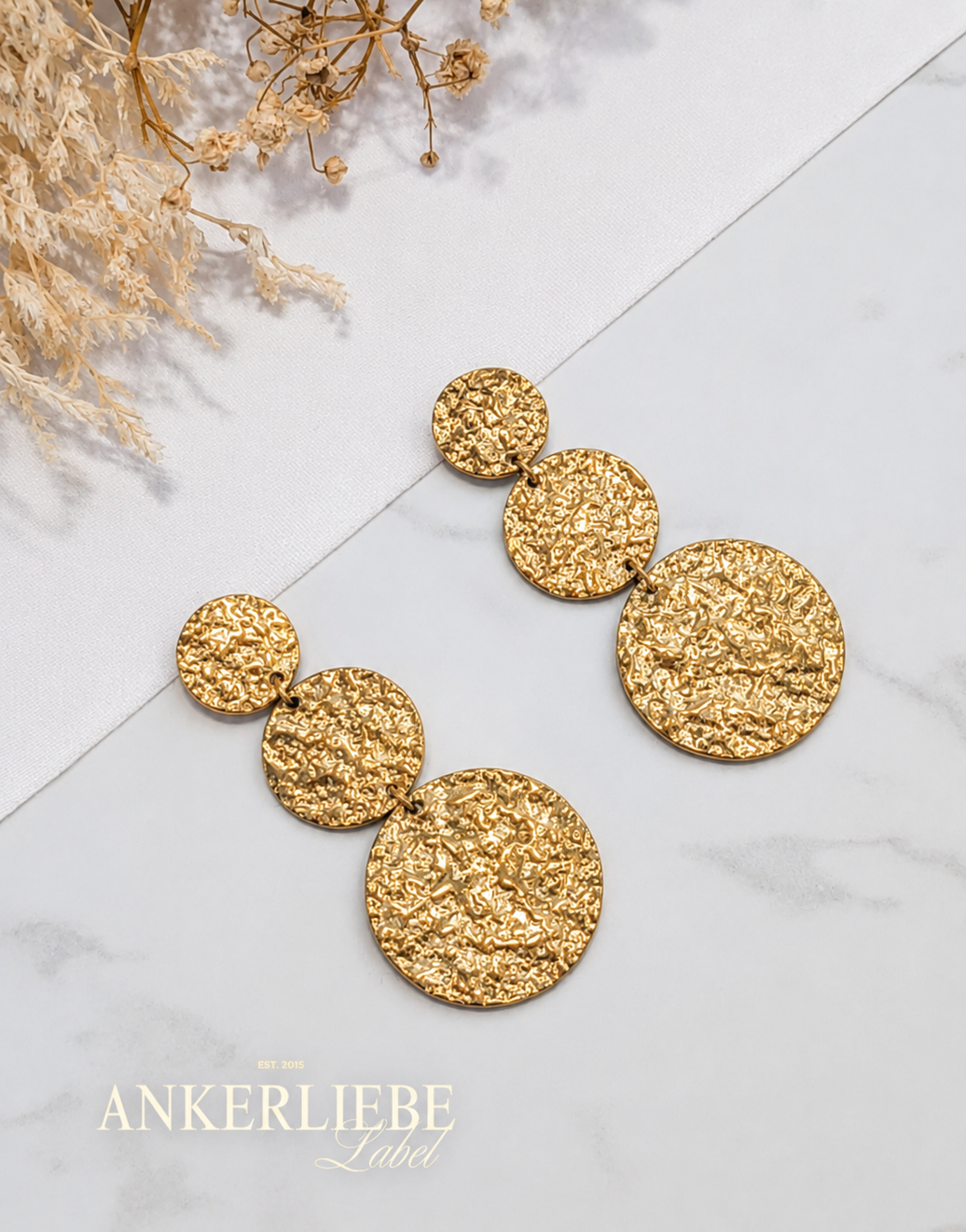 3-layer statement-ohrringe | gold