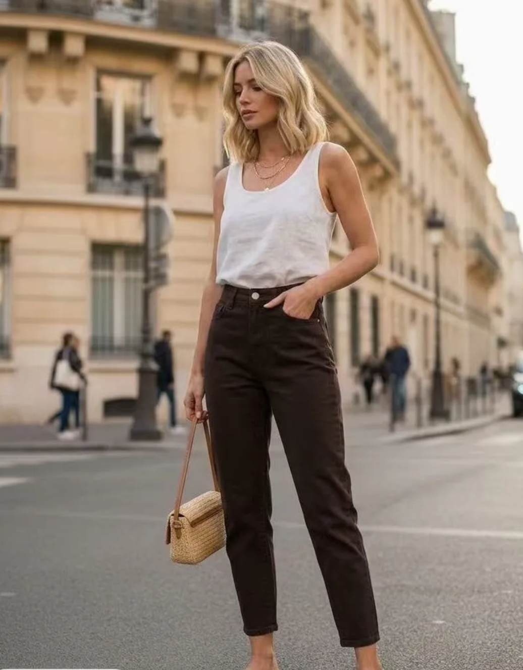 cropped mom jean | chocolate