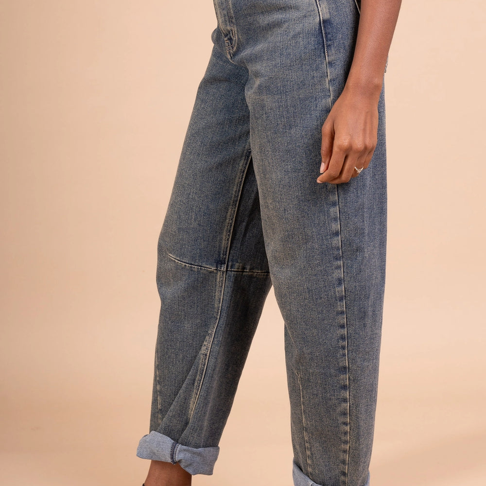 high rise ballon jean | vintage wash