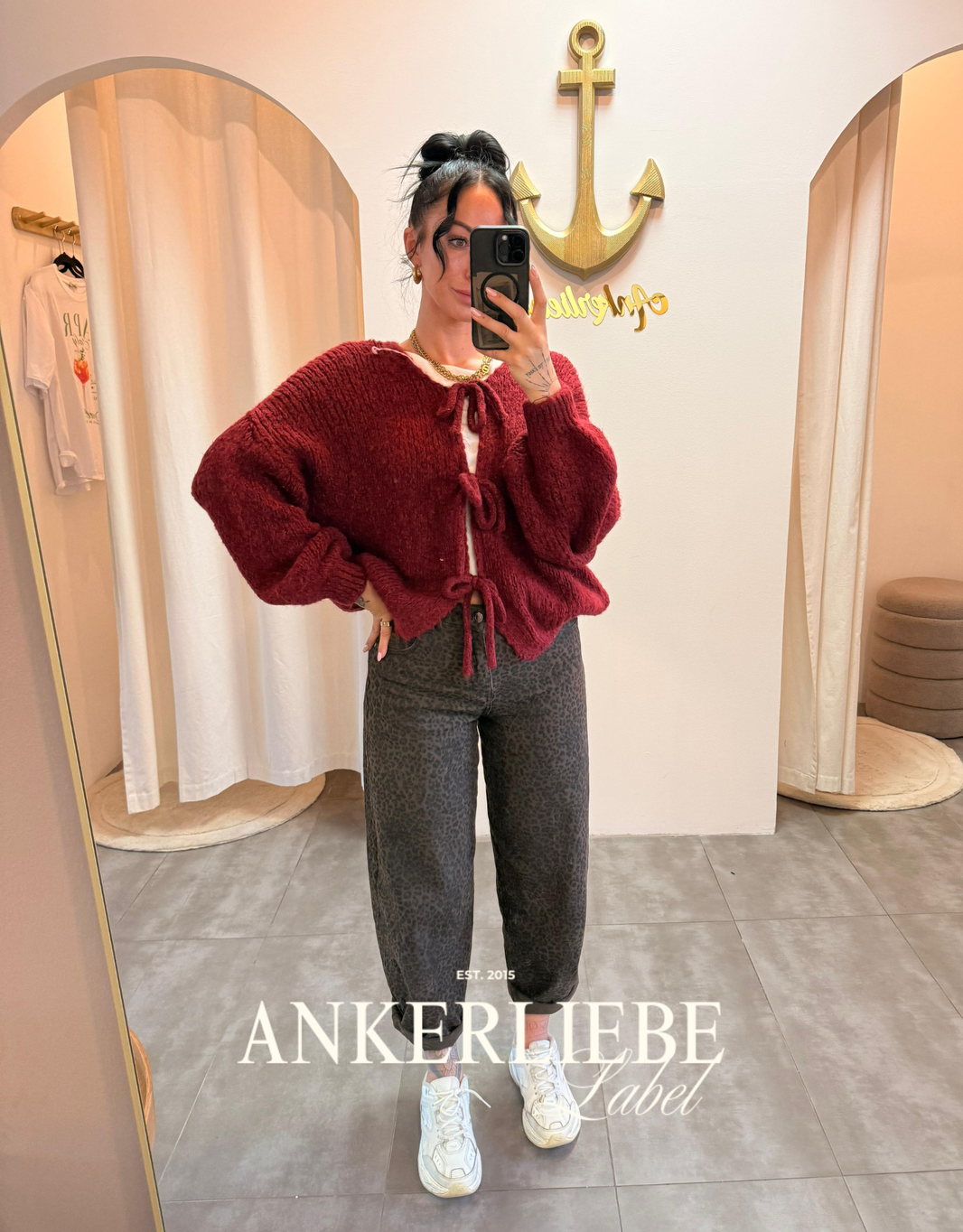 zoey bow | berry cardigan