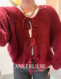 zoey bow | berry cardigan