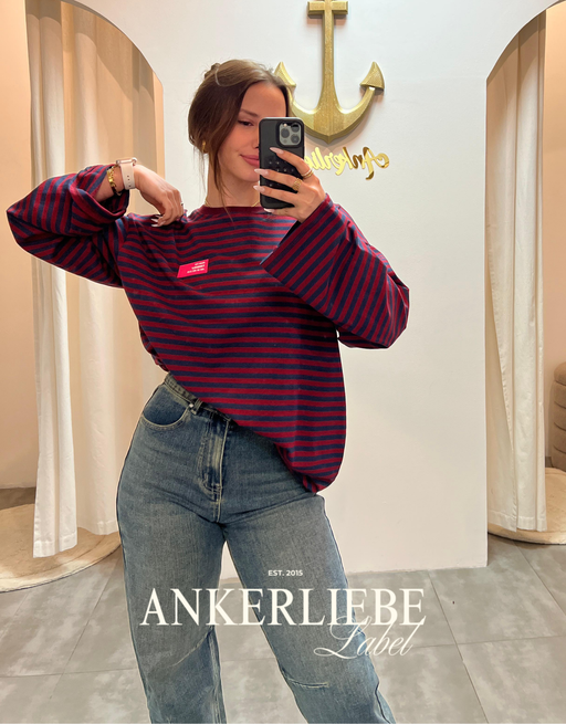 coco | stripe longsleeve - rot/blau