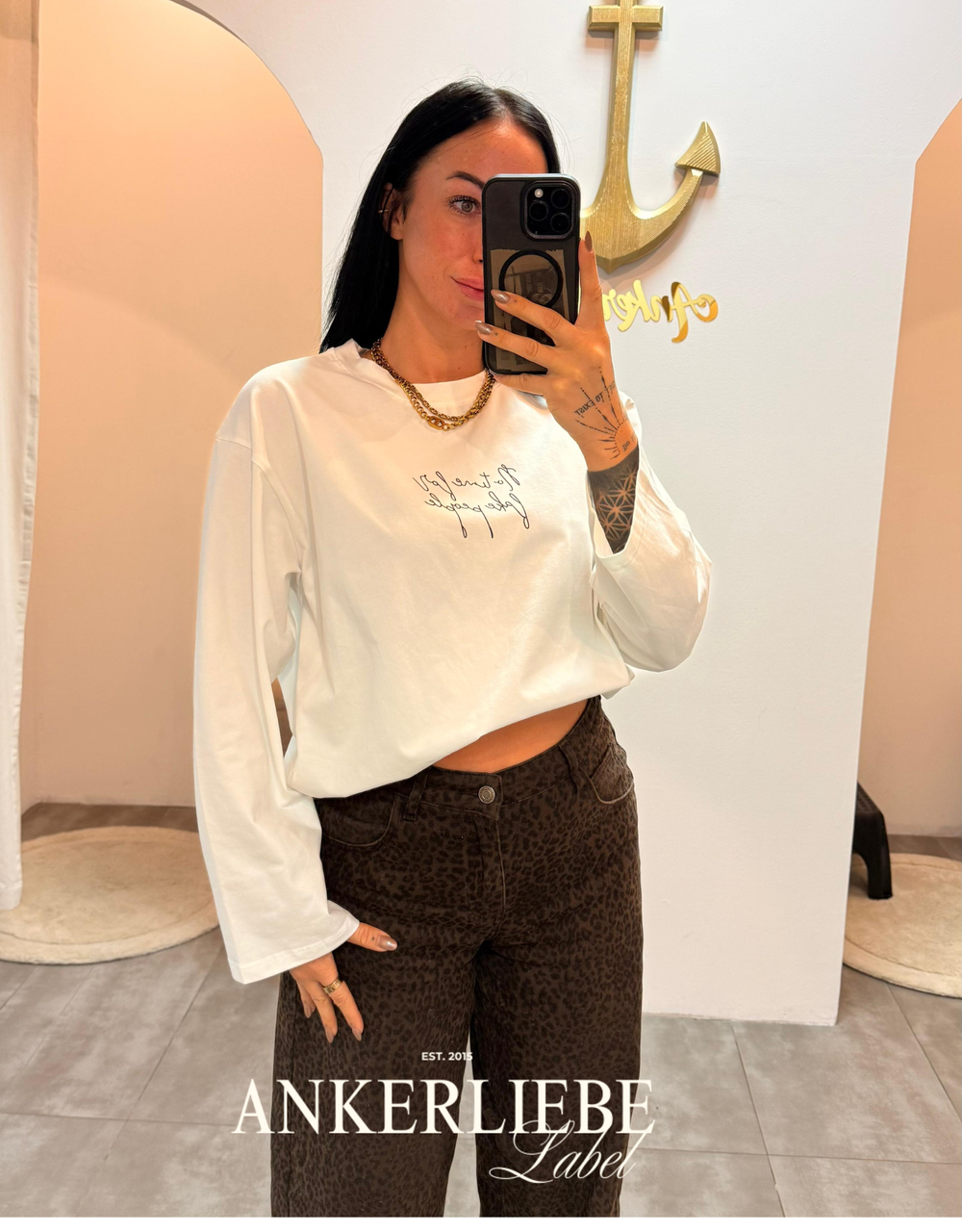 no time for fake people | oversized langarmshirt weiß