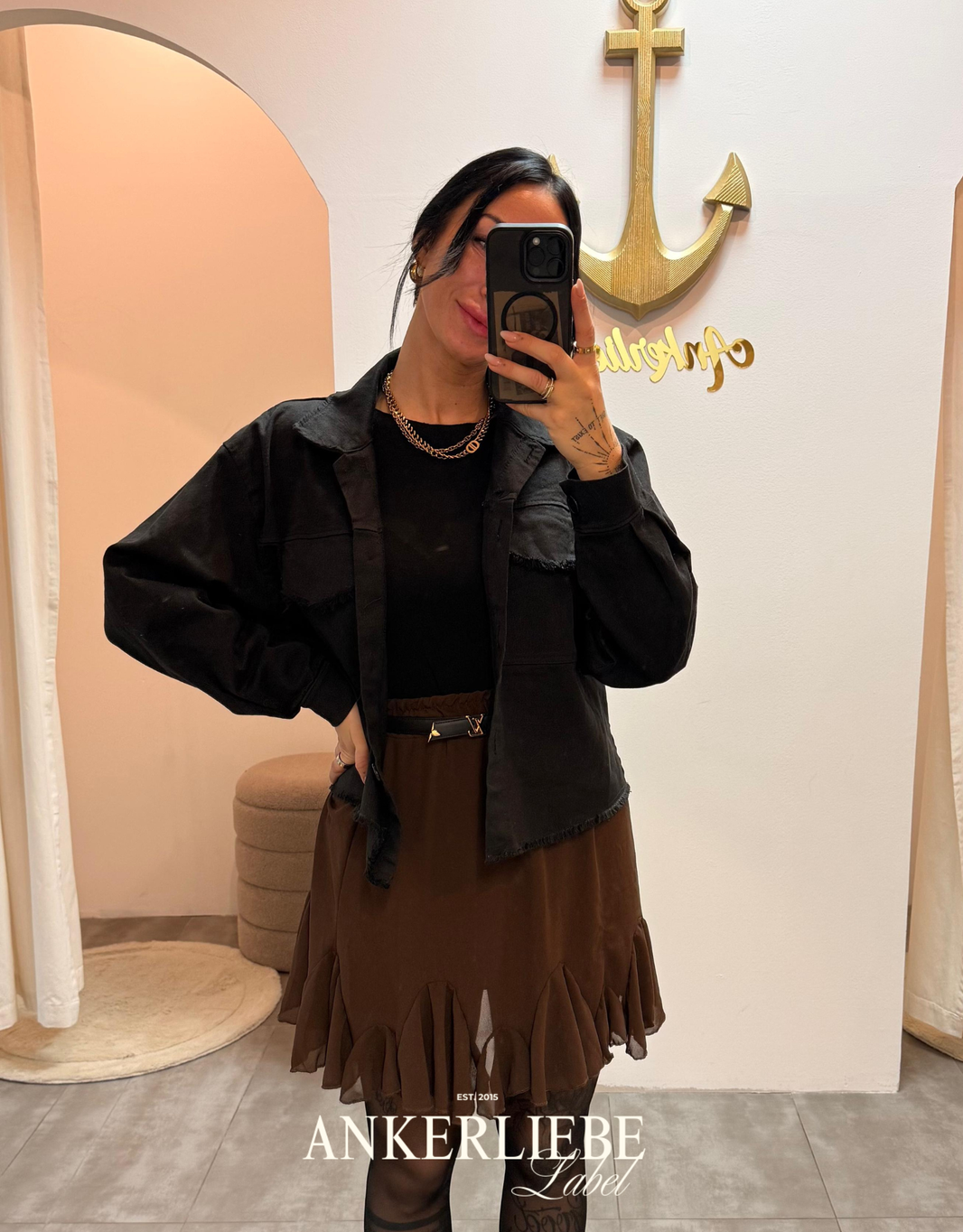 image leichte jeansjacke | schwarz