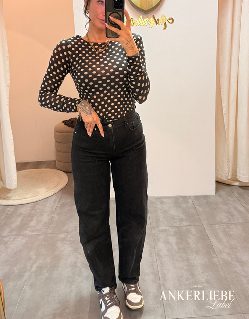 high rise ballon jean | schwarz