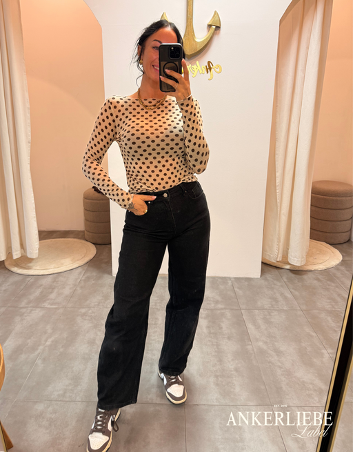 high rise ballon jean | schwarz